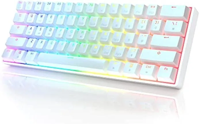 TAURKENAM TAURKENAM GK61s Gateron Brown White gaming keyboard — product photo