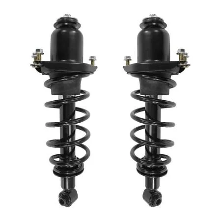 Pair of silver rear strut assemblies with coil springs and top mounts