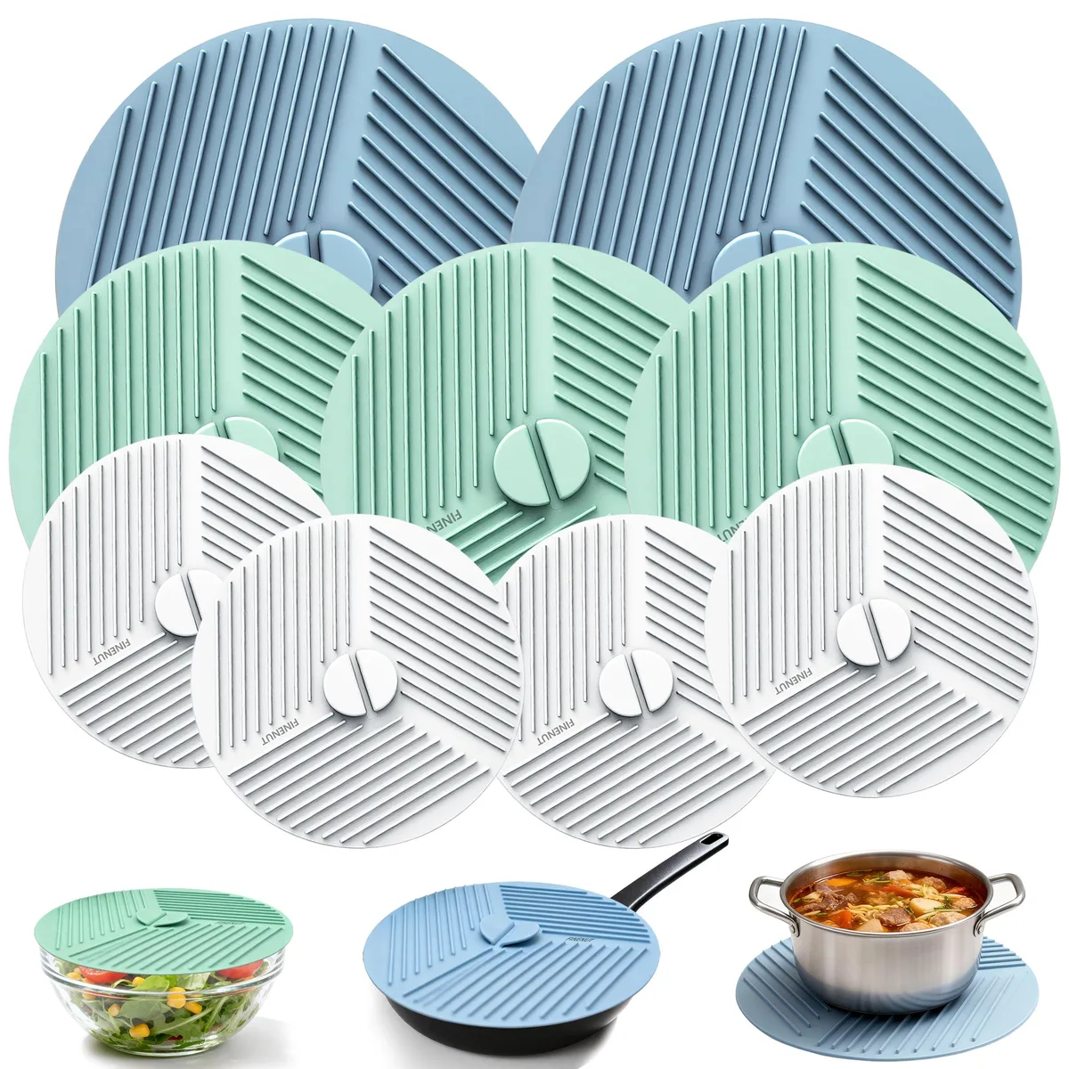Silicone Lids & Pot Holders 9-Pack Kitchen Accessories — product photo