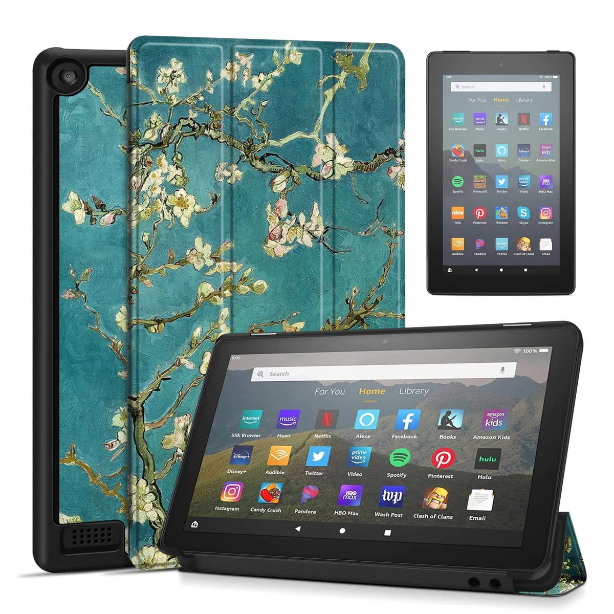 TNP Products TNP Products Case Cover for Kindle Fire 7 9th &amp; 7th Gen 2019 2017 Almond Blossom — product photo