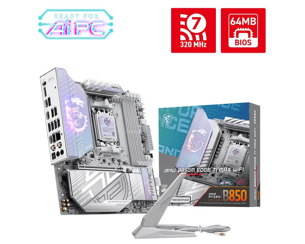 MSI MSI MPG B850M EDGE TI MAX WIFI AMD motherboard — product photo
