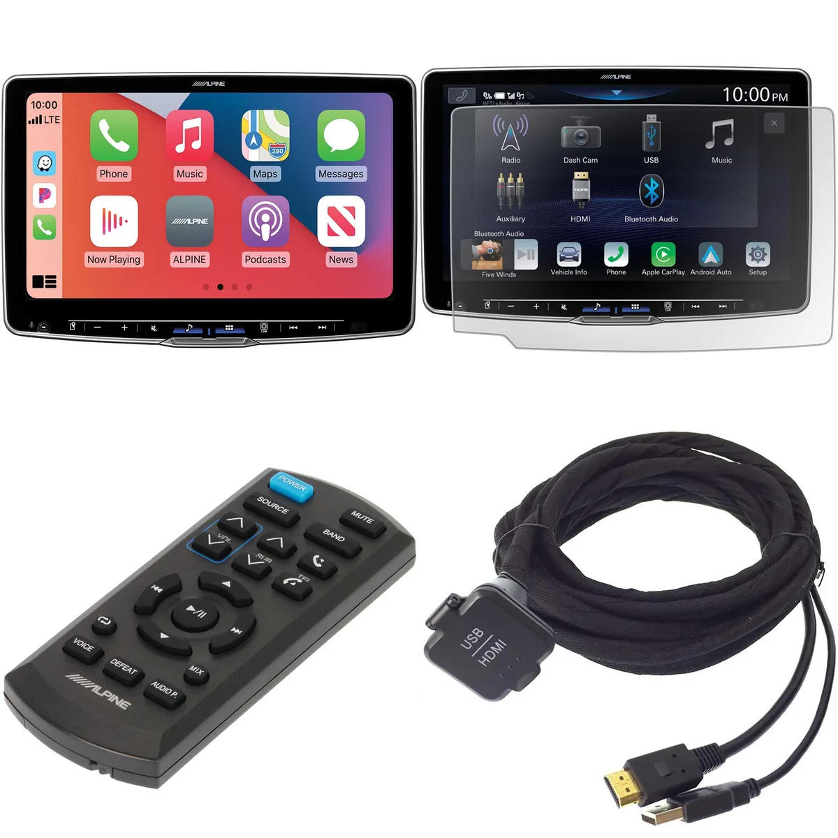 Alpine Alpine Halo11 iLX-F511 Bundle with KCU-315UH Cable, RUE-4360 Remote & KAE-HF11DA Screen Protector — product photo