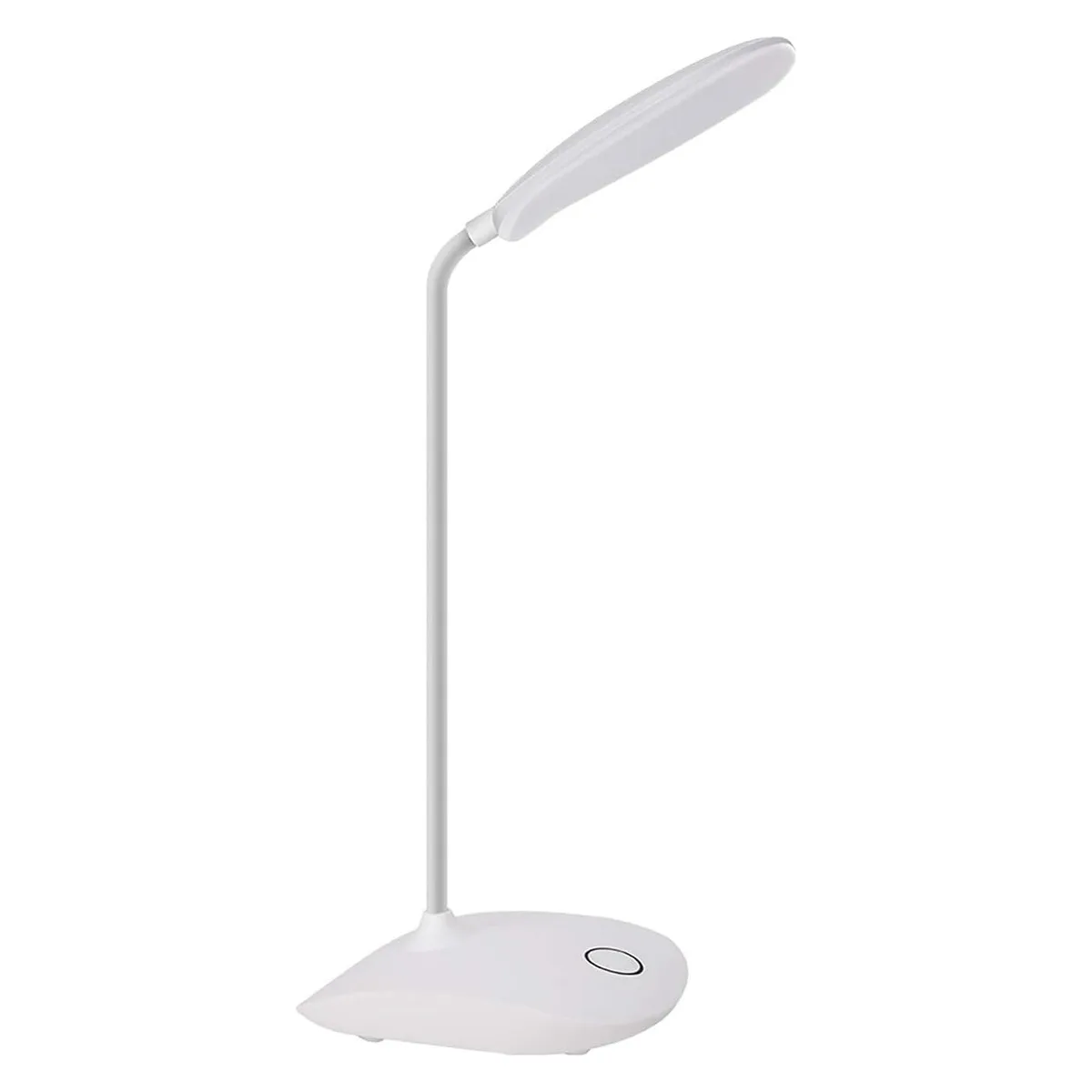 Matte-finish linear desk lamp with flexible gooseneck and touch controls
