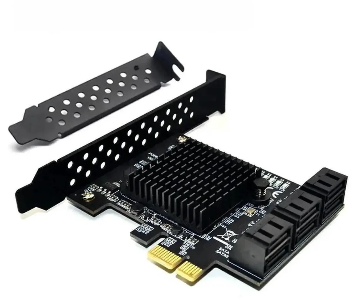SMUGDESK SMUGDESK 6Port PCIe to SATA 3.0 Expansion Card with Heatsink 88SE9215 — product photo