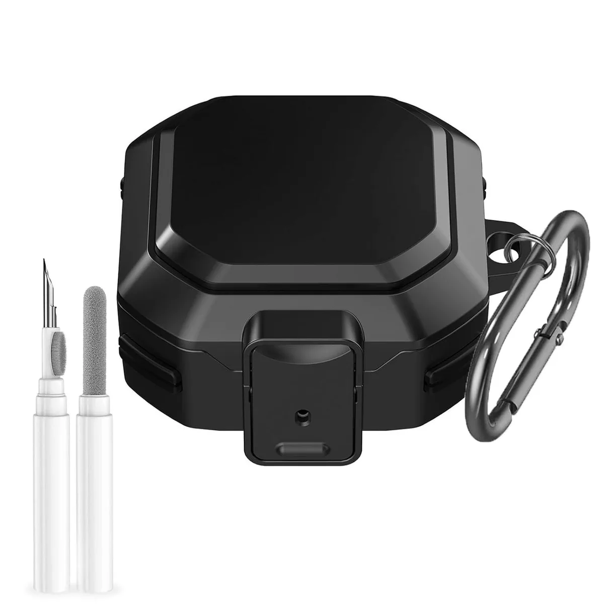 LORDWORLD LORDWORLD Galaxy Buds 4/4 Pro Shockproof Case with Keychain &amp; Cleaning Kit, Black — product photo