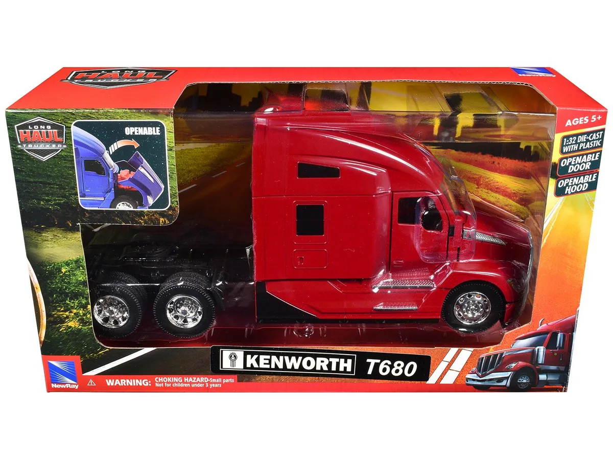 New Ray Toys New Ray Toys Kenworth T680 1/32 Diecast Red Long Haul Truckers — product photo