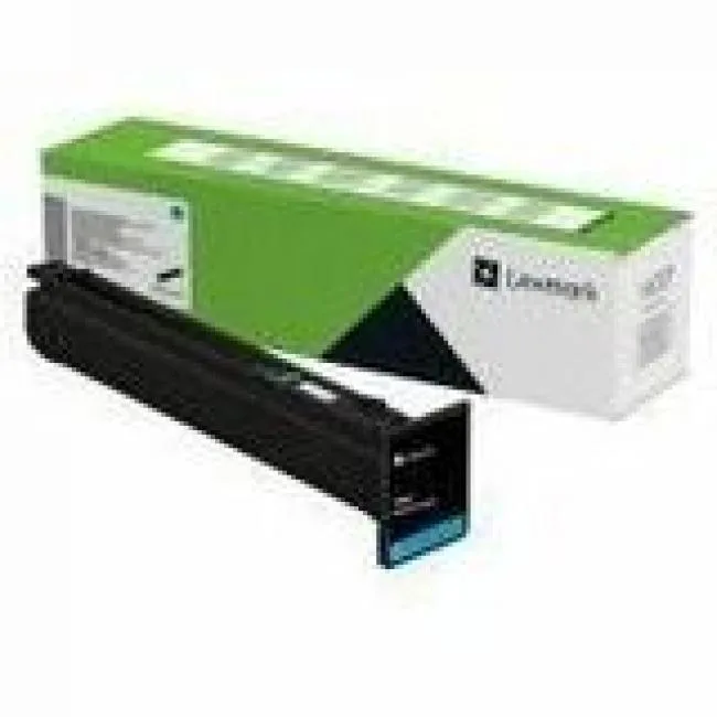 Lexmark cyan toner cartridge in rectangular box