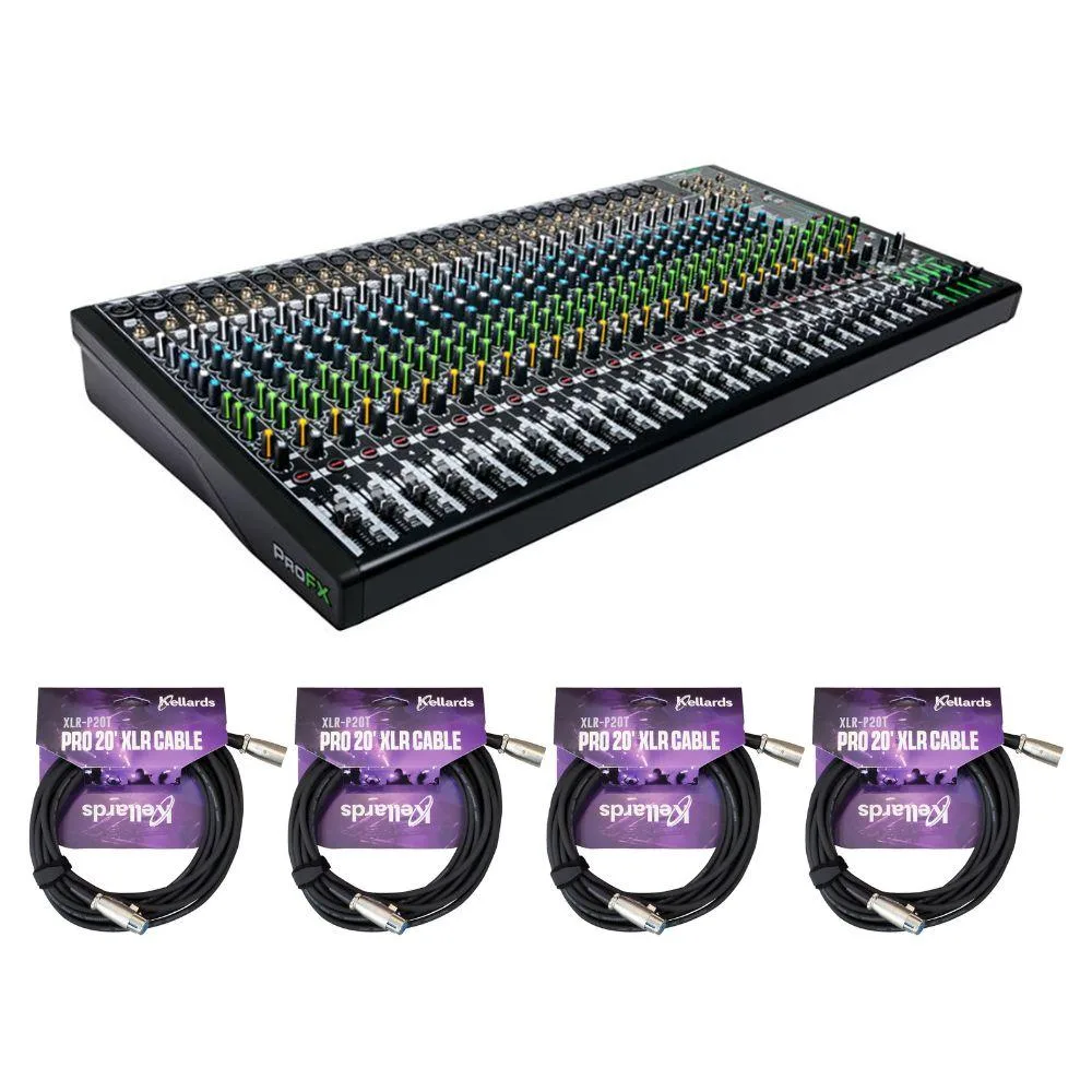 Mackie Mackie ProFX30v3 30-Channel Audio Mixer with 4 × 20 ft XLR Cables — product photo