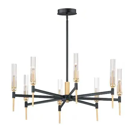 Maxim Maxim Flambeau 8-Light 33" Chandelier Black / Antique Brass 16128 — product photo