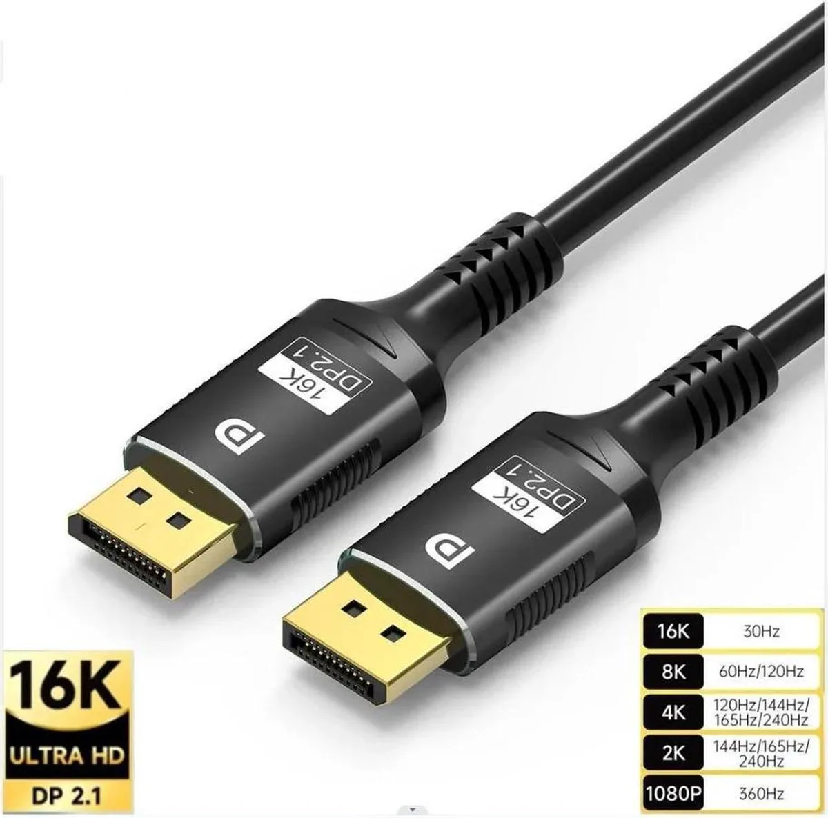 SMUGDESK SMUGDESK DisplayPort 2.1 Cable 3.3ft 80Gbps 16K@30Hz 8K@120Hz 4K@240Hz 2K@360Hz HDR HDCP 2.2 — product photo