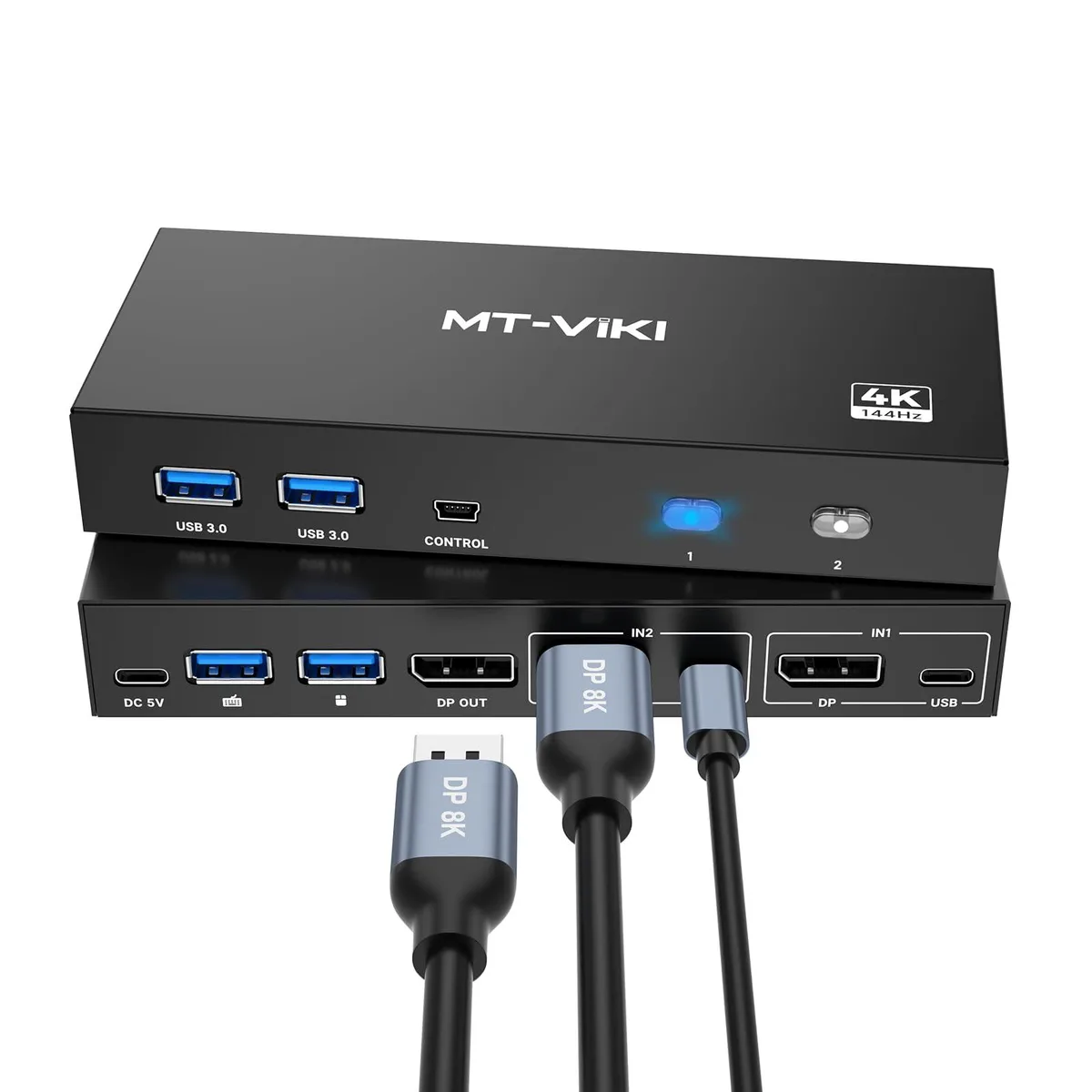 Vszerda Vszerda MT-KD2S DP 1.4 KVM Switch 2 Port 8K 60Hz 4K 144Hz 4 USB 3.0 — product photo