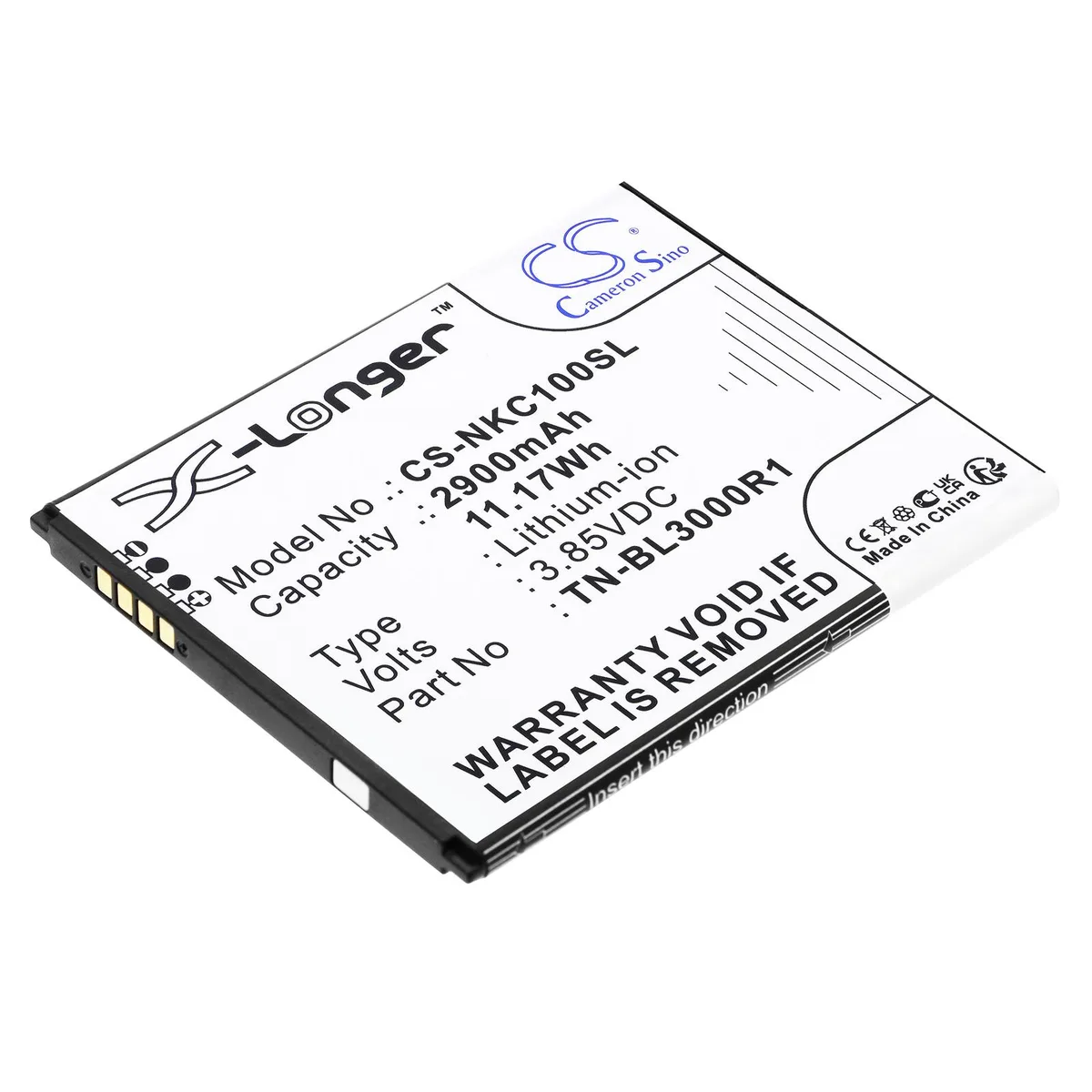 Cameron & Co Cameron & Co DS-CS-NKC100SL cell phone battery 3.85V 2900mAh — product photo
