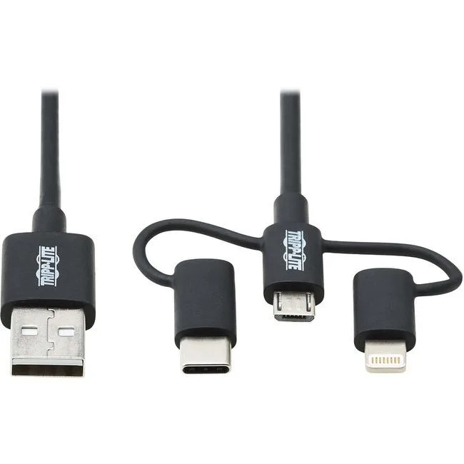 Tripp Lite Tripp Lite M101-006-LMC-BK USB-A to Lightning Micro-B USB-C cable 6 ft — product photo
