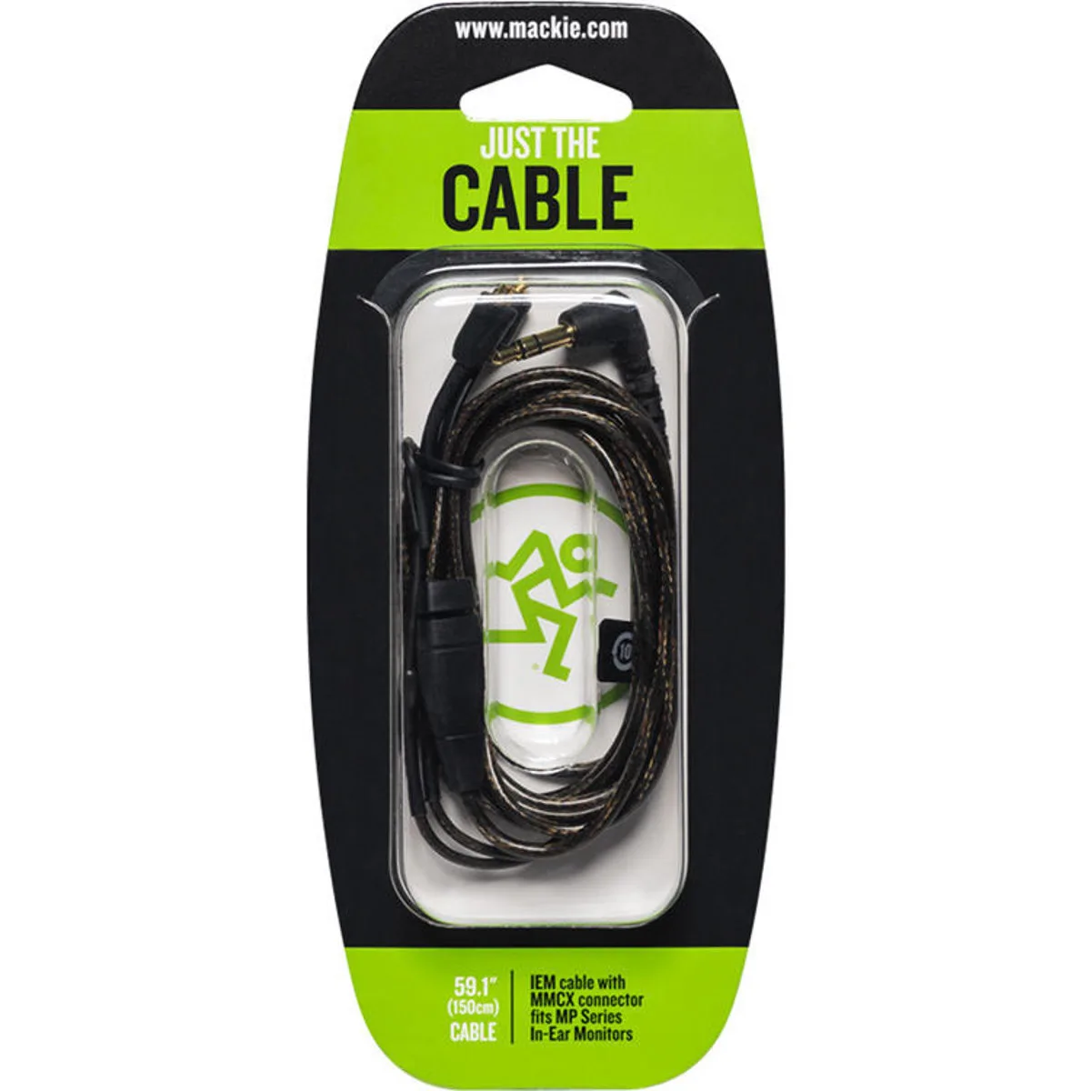 Braided MMCX to 3.5mm TRS cable, 59.1 inches long