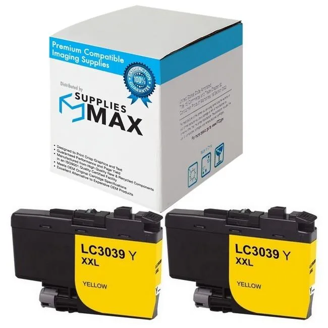 SuppliesMax SuppliesMax LC-3039Y Yellow Inkjet Cartridge 2 Pack 5000 Pages — product photo