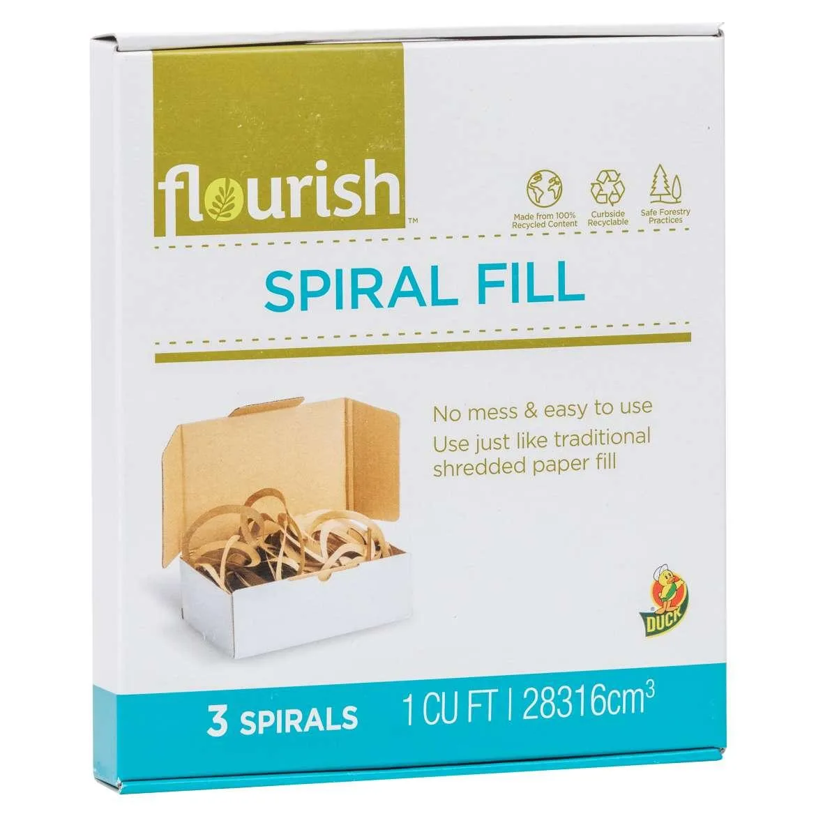 Duck Duck Brand Flourish Spiral Cushion Fill Brown 1 cu ft box 3 spirals — product photo