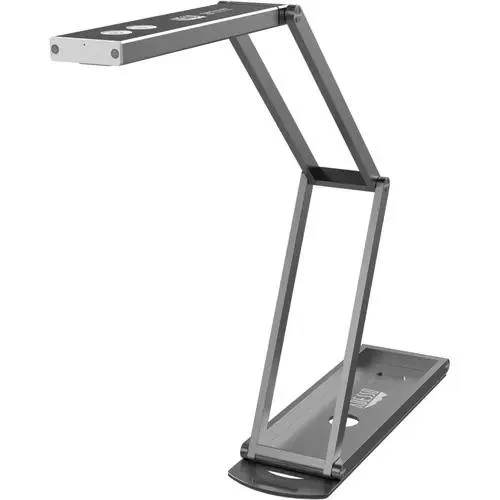 Black Adesso CyberTrack 830 document camera with multi-jointed arm, foldable design, built-in LED light and microphone, USB connection