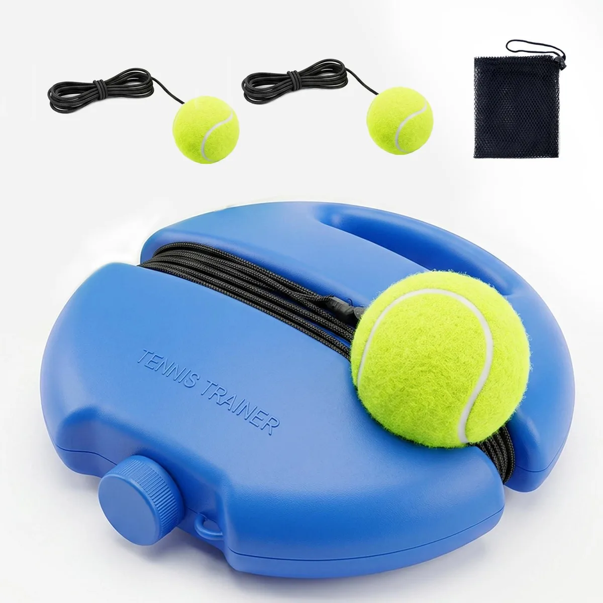  Tennis Trainer Rebound Ball Set LWQXLQ001 Yellow 3 Balls Mesh Bag — product photo