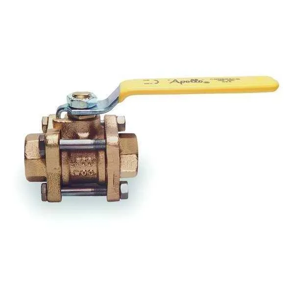 Bronze inline ball valve with lever handle and vinyl grip
