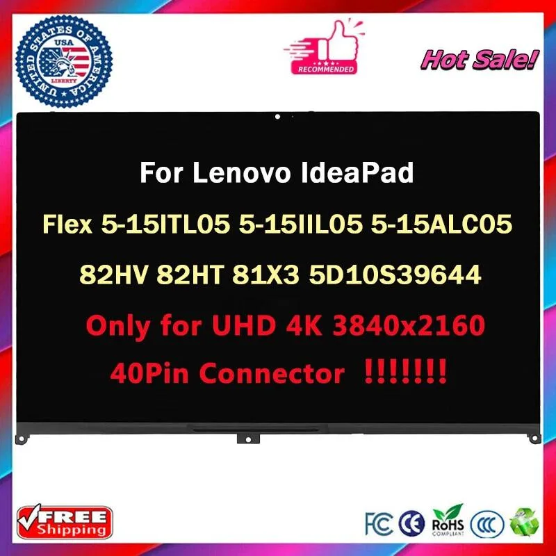 NUOLAISUN NUOLAISUN 15.6" 4K UHD Touch LCD Screen 5D10S39644 for Lenovo IdeaPad Flex 5-15IIL05 81X3 — product photo