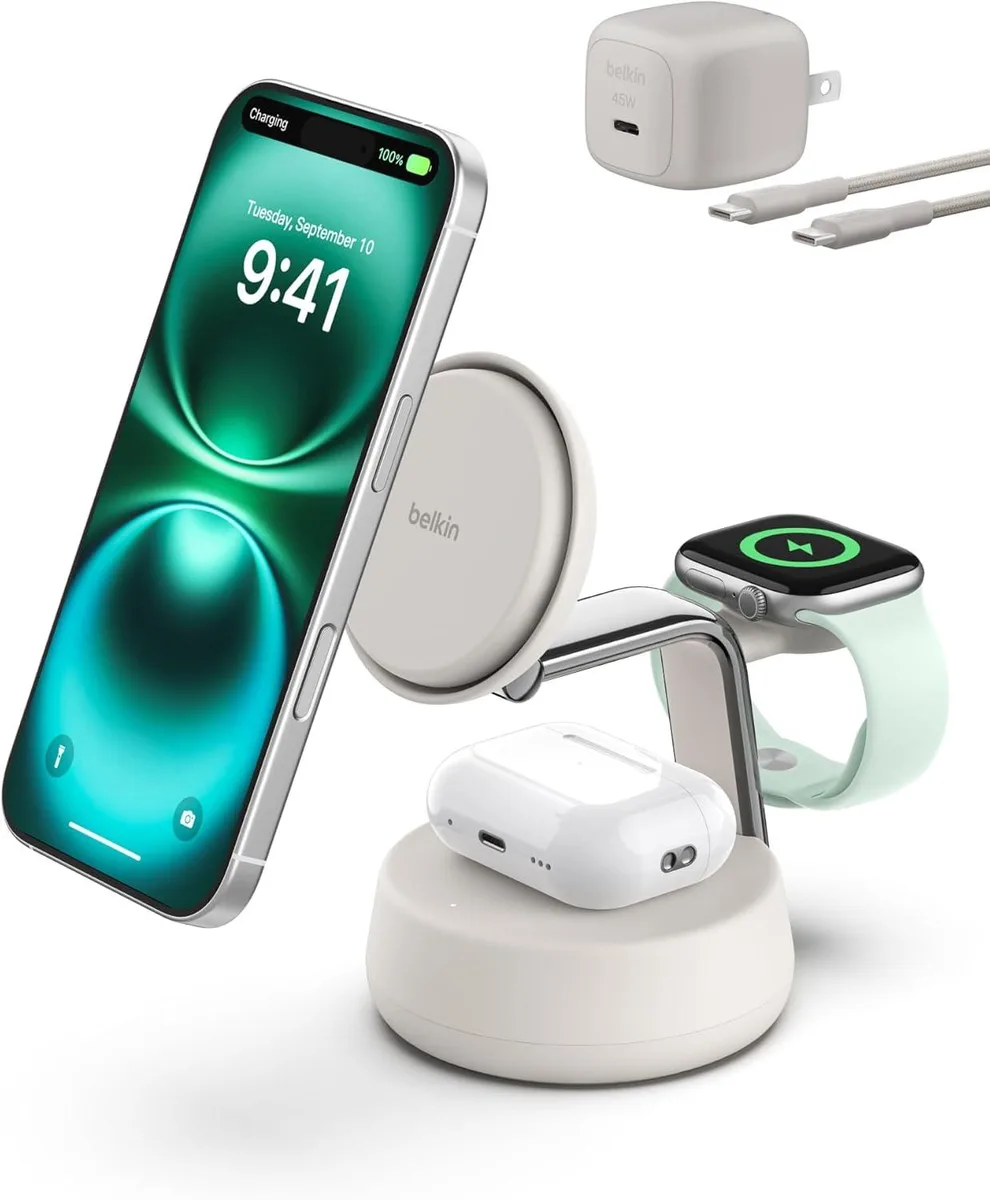 FLEANE FLEANE 3-in-1 Wireless Charger Qi2.2 25W Cooling Fan 45W Adapter — product photo