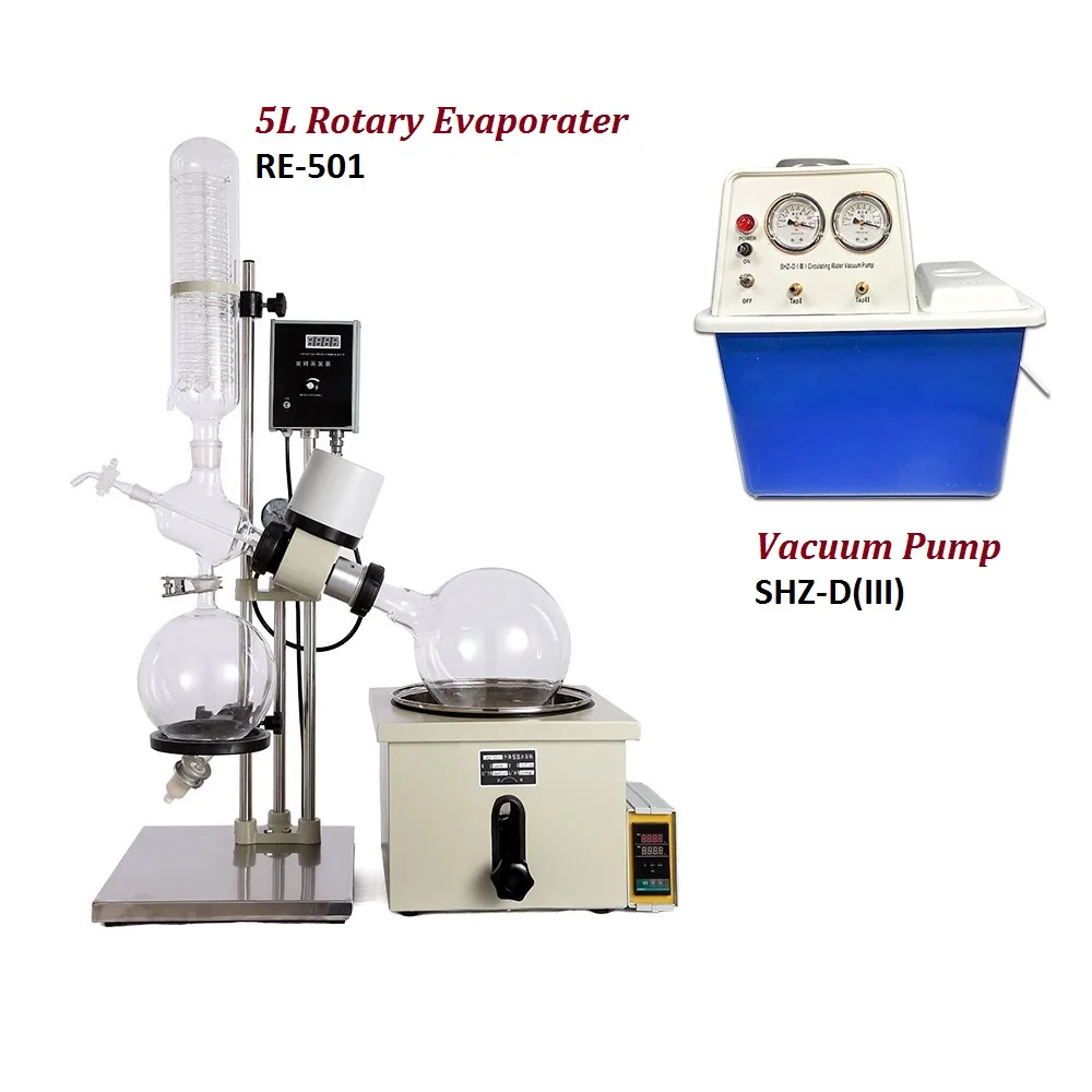 HNZXIB HNZXIB 5L Rotary Evaporator RE-501 110V with Vacuum Pump SHZ-D(III) — product photo