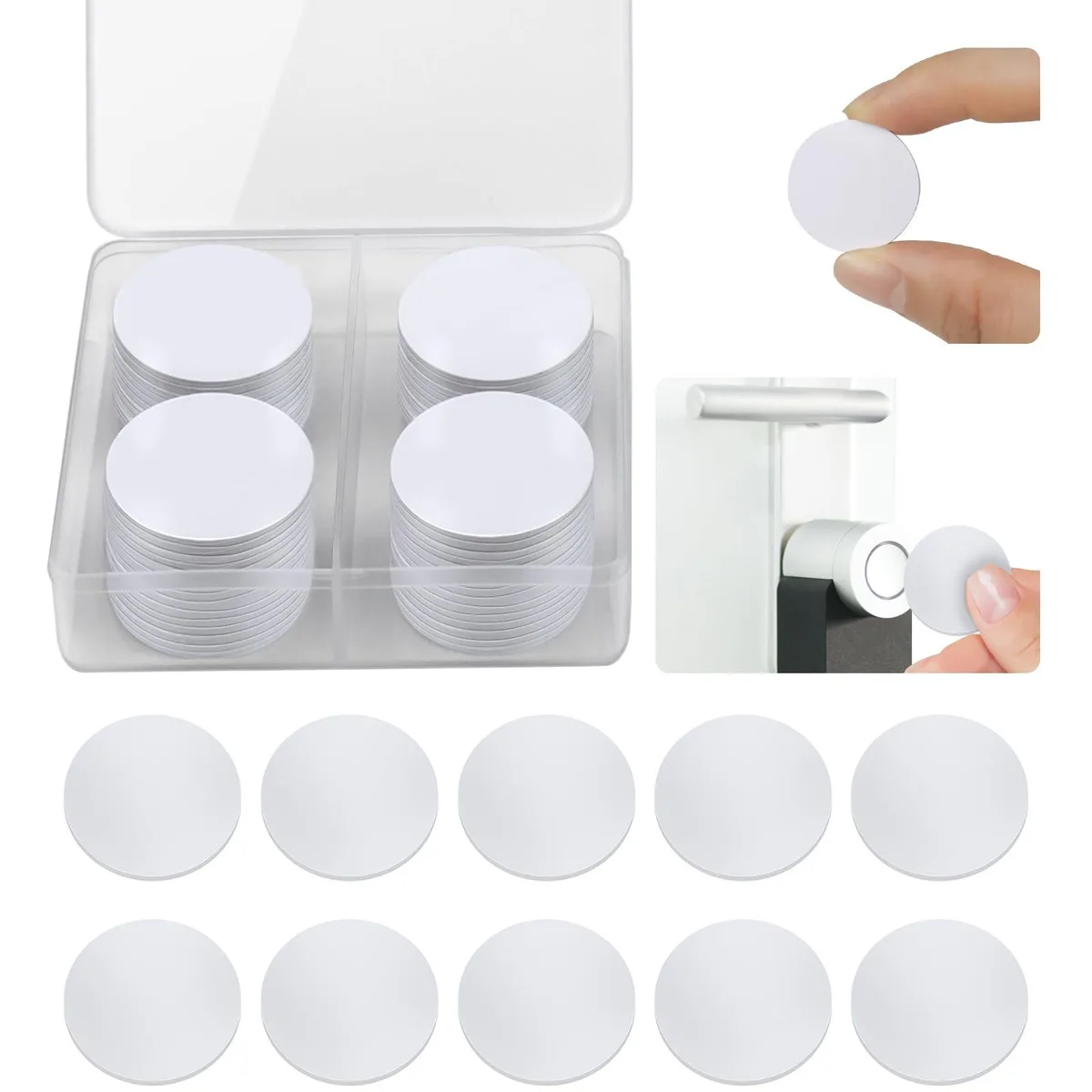 White round NFC tags with adhesive backing, 25mm diameter, pack of 50