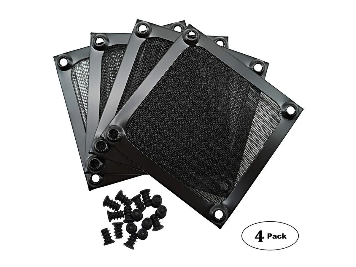 Werleo Werleo 80mm Fan Filter Grills Aluminum Frame Stainless Steel Mesh 4 Pack — product photo
