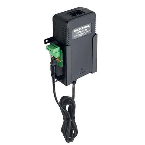 Small black wall-mount power supply 1.8 inches long 24V output