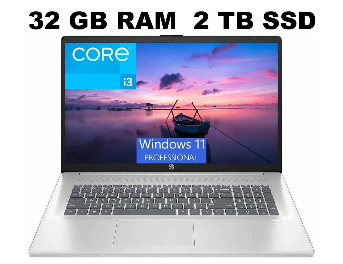 HP HP 17 laptop Intel Core i3-N305 32GB 2TB SSD 17.3" FHD Silver — product photo
