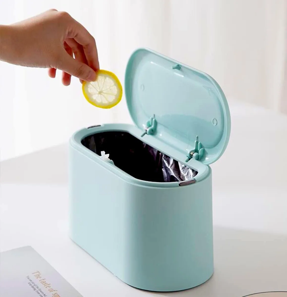  LTWQLing Mini Trash Can 12-pack Sky Blue 0.46 gal 8.7x4.3x5.1 in — product photo