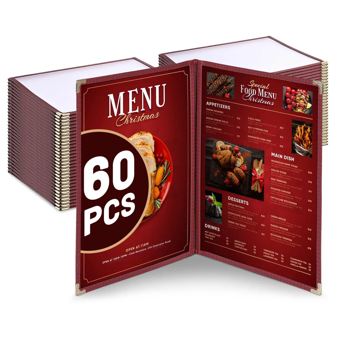 Yescom USA, Inc. Yescom USA, Inc. 26MNC031-814B2-02-30X2 60 Pack 8.5x14 Menu Cover Accessory — product photo