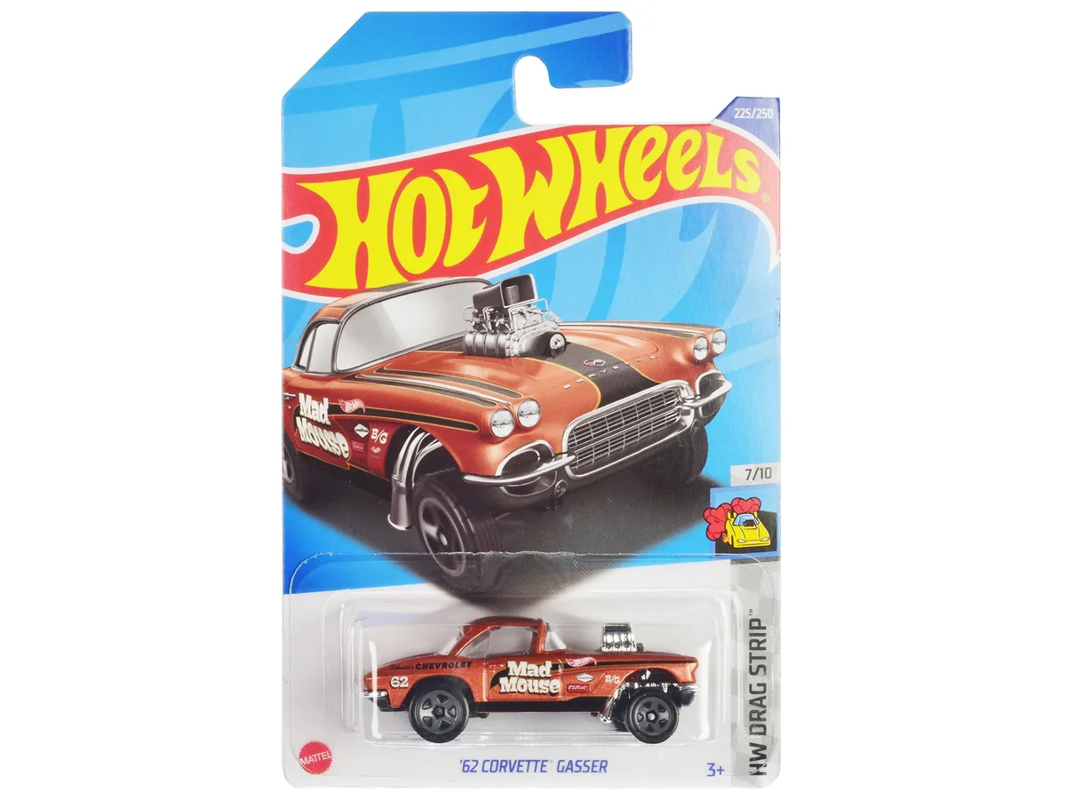 Hot Wheels Hot Wheels 1962 Chevrolet Corvette Gasser "Mad Mouse" Copper Metallic HW Drag Strip Diecast Hobby Collectible — product photo
