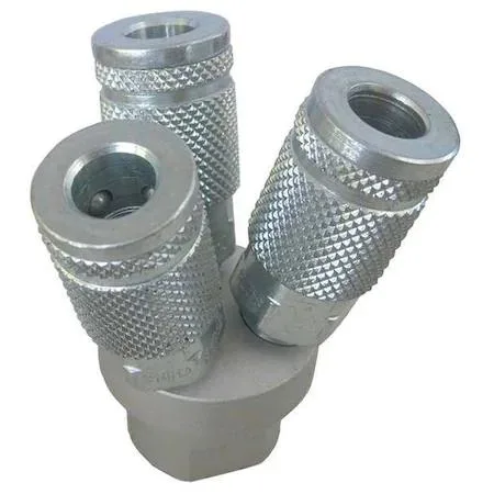 SPEEDAIRE SPEEDAIRE 22YK98 Air Gun Manifold 1/4 FNPT 3 Outlet Aluminium — product photo