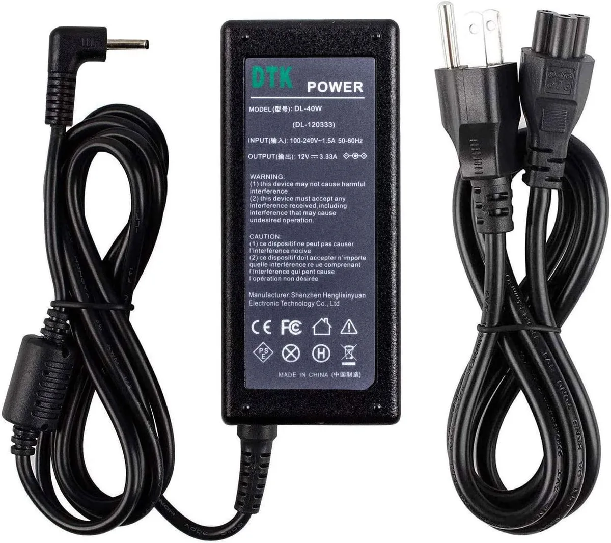 myVolts myVolts 12V 3.33A 2.2A 40W AC Adapter 2.5x0.7mm 10ft — product photo