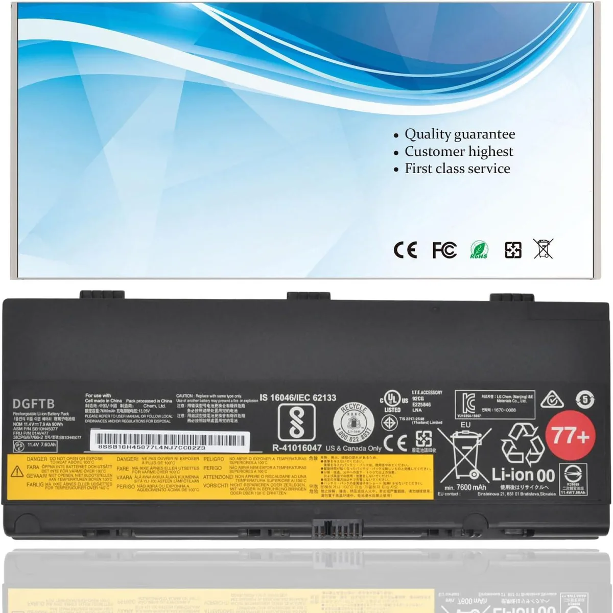 PISKEKAT PISKEKAT 77++ 11.4V 90Wh laptop battery for ThinkPad P50 P51 P52 — product photo