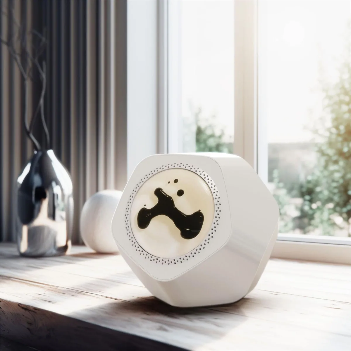 NO. NO. Ferrofluid Sound Visualizer Bluetooth Speaker 10W 13cm White — product photo