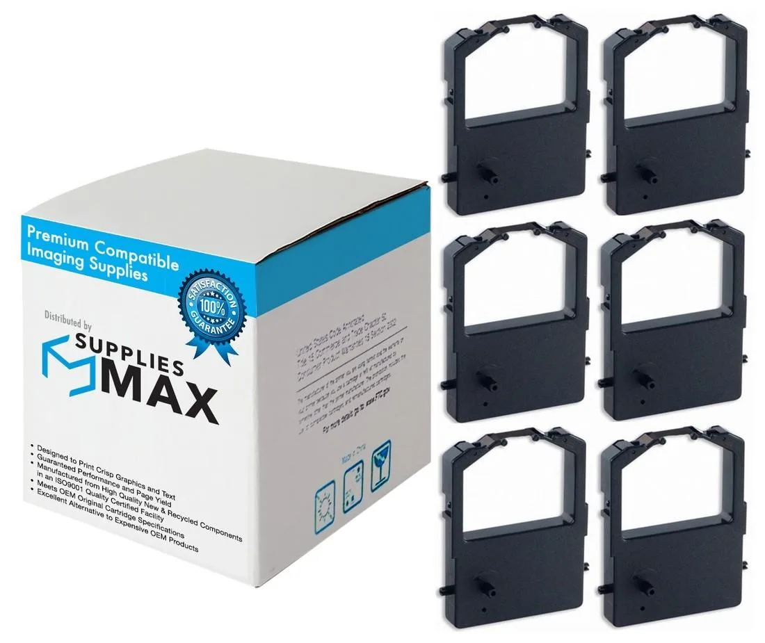 SuppliesMax SuppliesMax Printer Ribbon S015032 Black 6 Pack — product photo