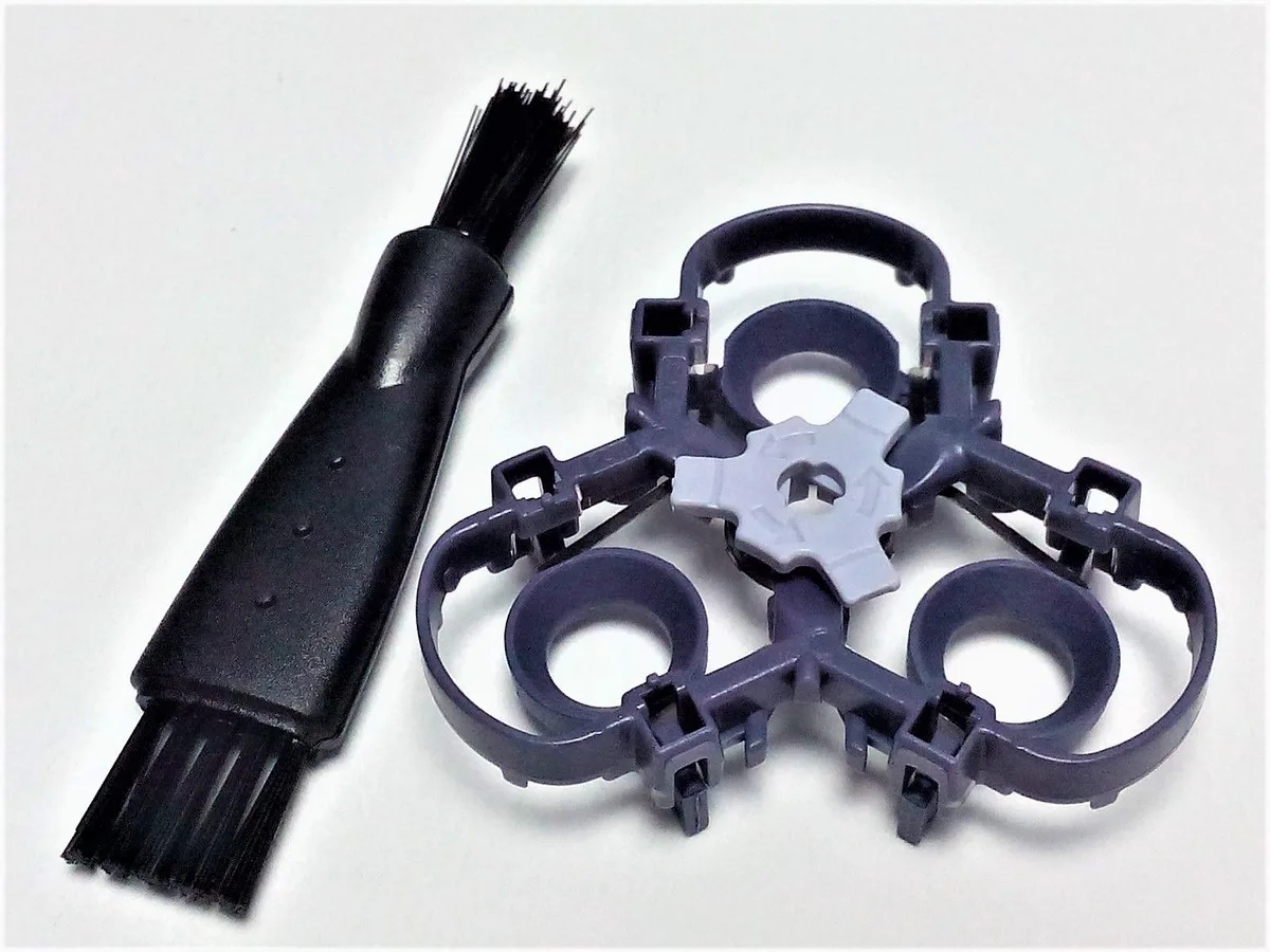 Small plastic shaver head frame plate in light grey