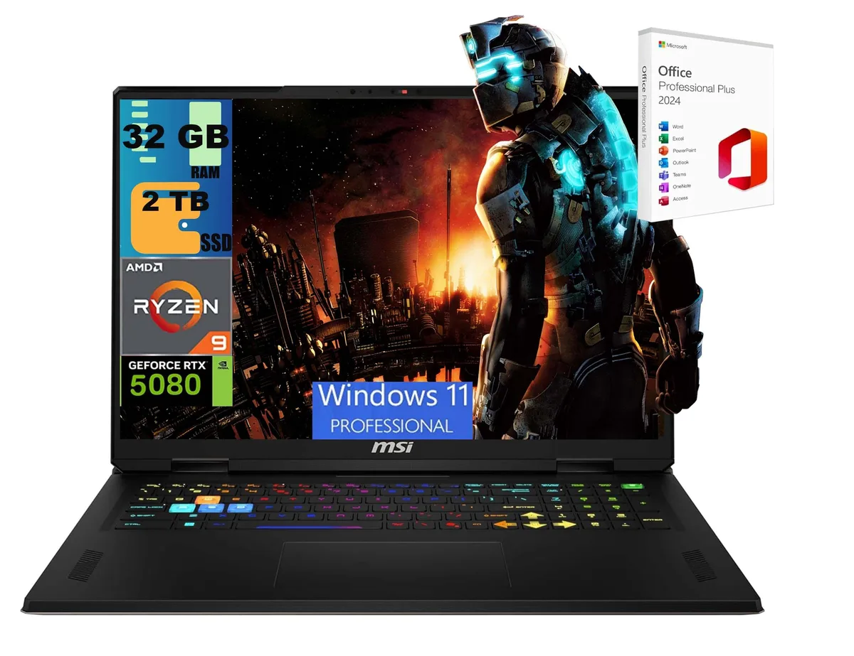 MSI MSI Vector A18 18" QHD+ 240Hz Ryzen 9 9955HX RTX 5080 32GB 2TB gaming laptop — product photo