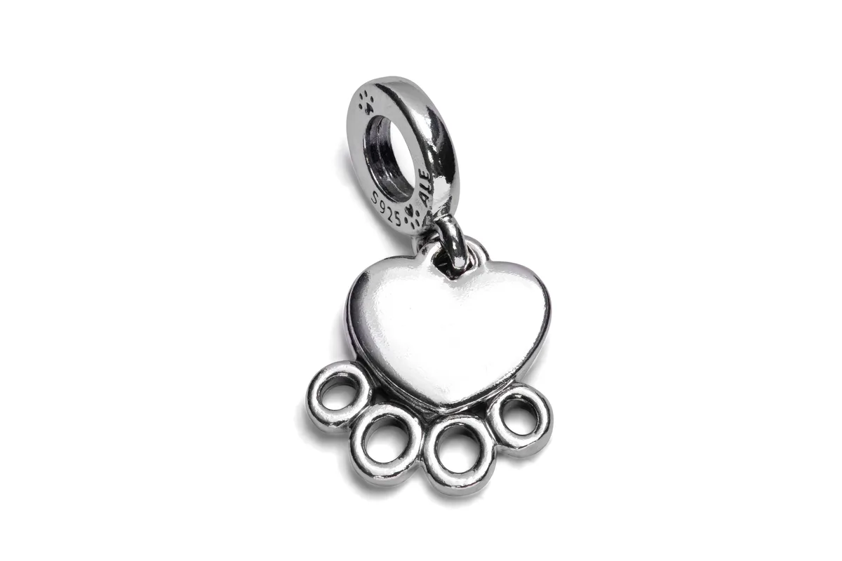PANDORA PANDORA Hearts &amp; Paw Print Dangle Charm Silver — product photo