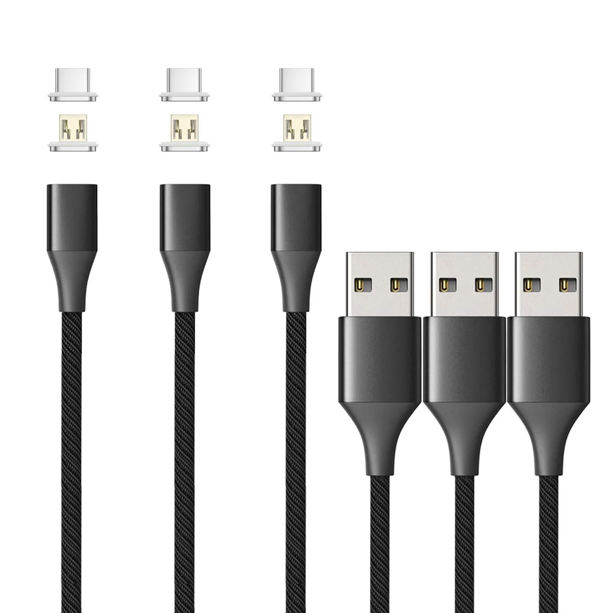 No Sew No Sew 10G3IN11mblack3 magnetic charger 3.3 ft 3 pack black 18W — product photo