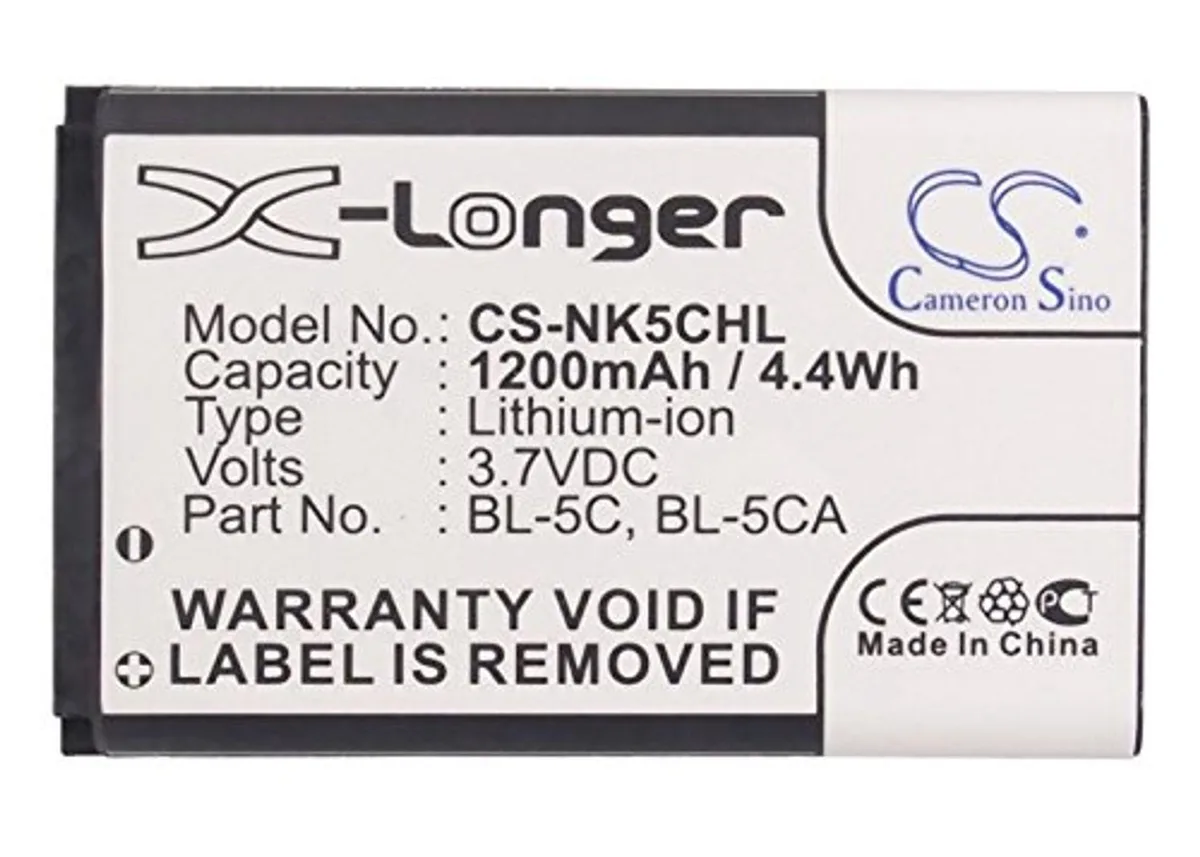 Rectangular silver lithium-ion battery 53 by 33.9 by 5.7 millimetres with cable connector