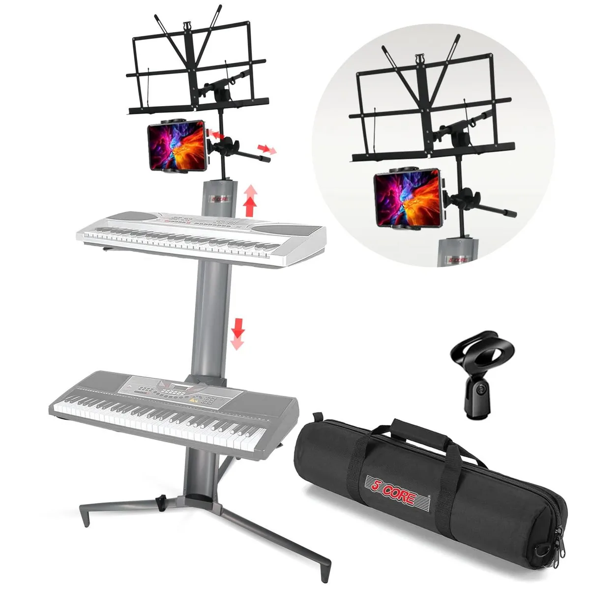5 Core 5 Core KS C 2TD SLV AL 2-Tier Keyboard Stand Silver — product photo