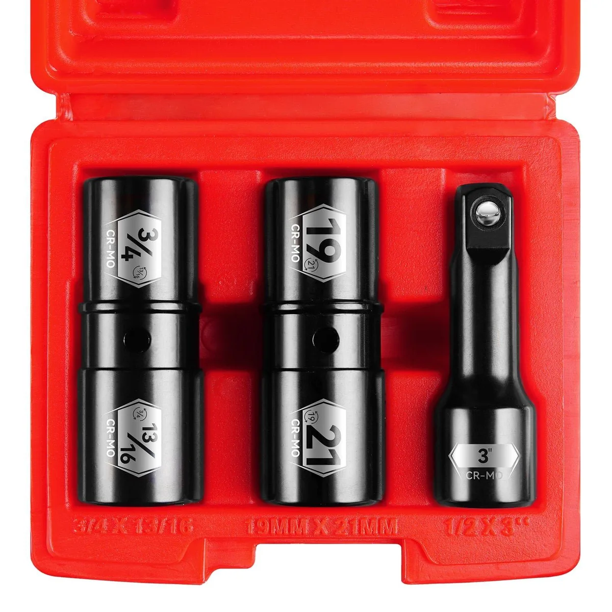  DeWalt 1/2" Drive Flip Socket Set 17-22mm 3/4-7/8" 3" Ext Bar — product photo