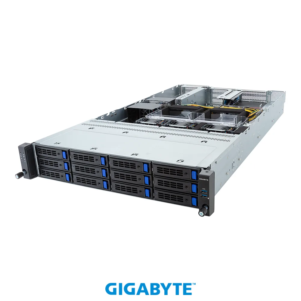 GIGABYTE GIGABYTE R263-SG0-AAL1 barebone server 2U 4 GPU 12 bay — product photo
