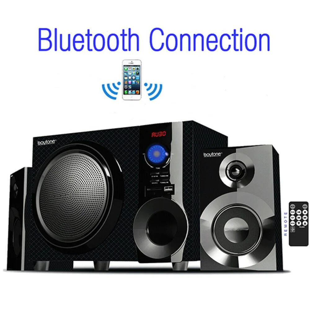 Rectangular portable speaker in dark finish with front grille and carry handle