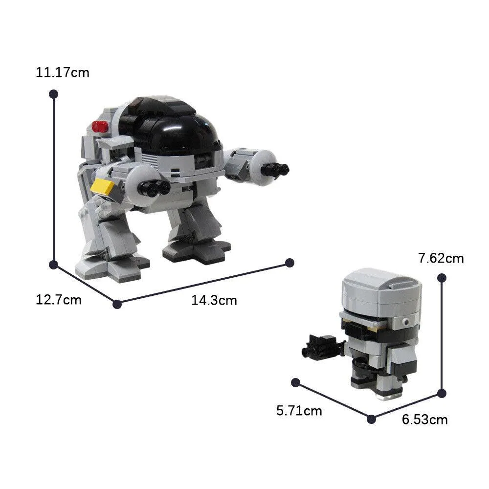 Multi-colour plastic robot building bricks set with PDF instructions