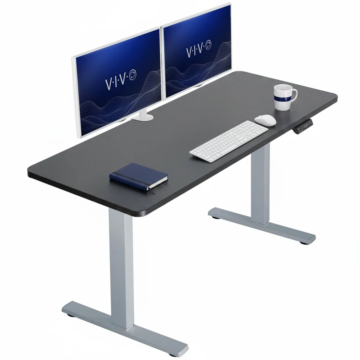 VIVO VIVO Electric Stand-Up Desk 60 x 24 Black Top Gray Frame — product photo