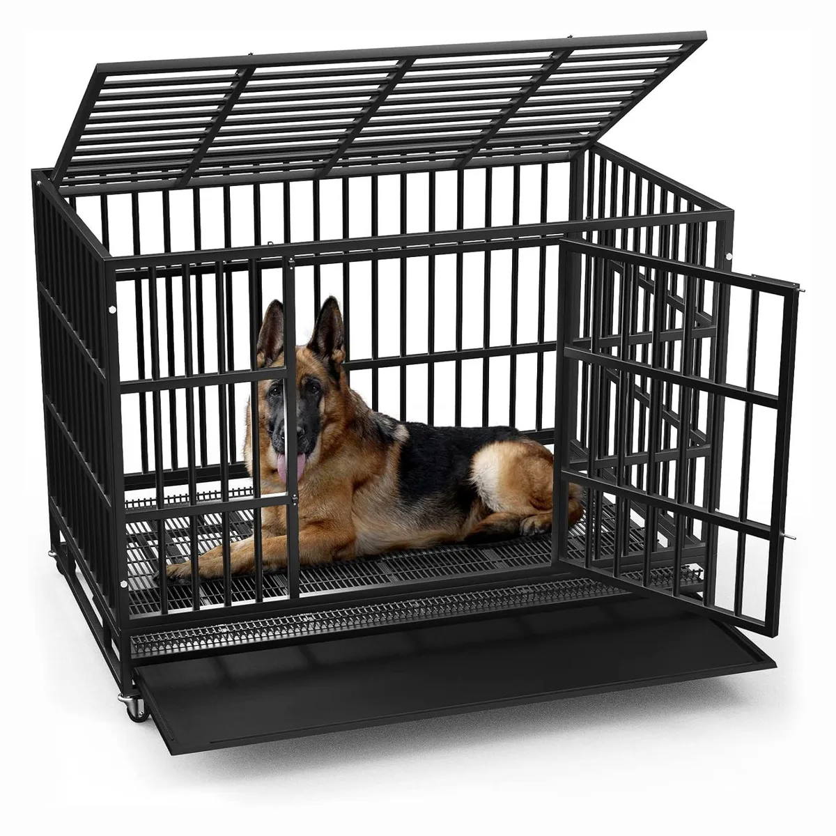 Vitesse Vitesse 48 inch Heavy Duty Dog Crate 47.2"L x 30.7"W x 36.0"H Black — product photo